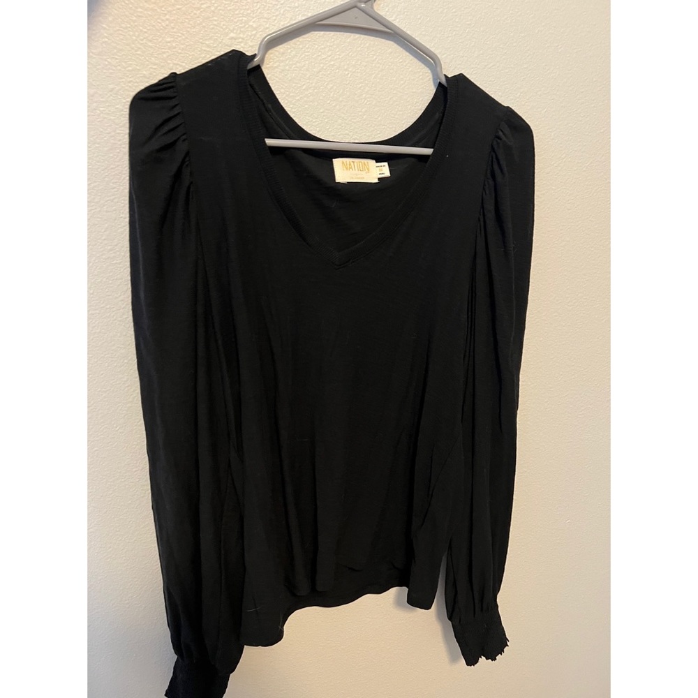 Nation LTD Emilia Drama Sleeve Tee-Black